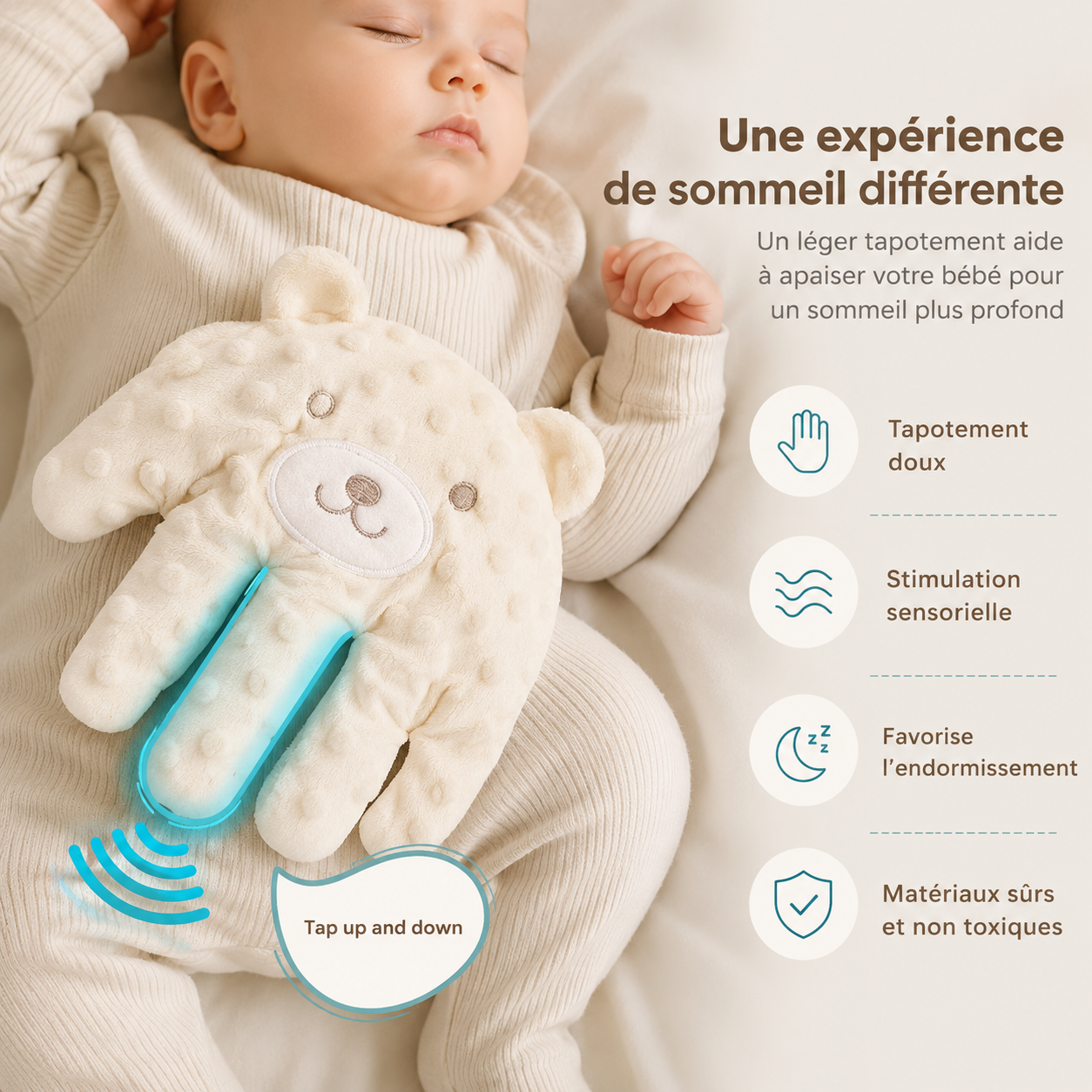 DouceNuit™ | L'Oreiller Apaisant qui Aide Bébé à S'Endormir Sereinement